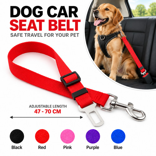 Dog car seat belt - car, adjustable