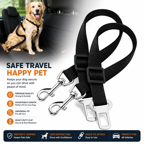 Pack pet dog seat belt - dog,