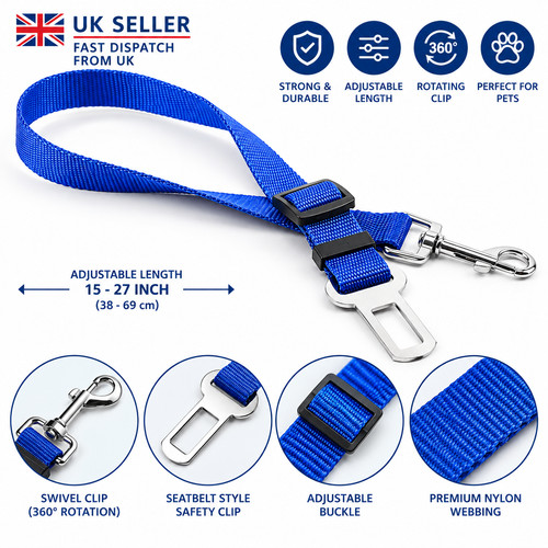 Pet dog seat belt adjustable - seat,