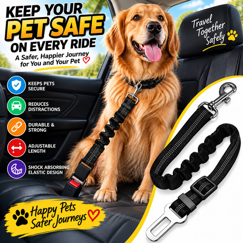 Dog car seat belt lead - seat, harness