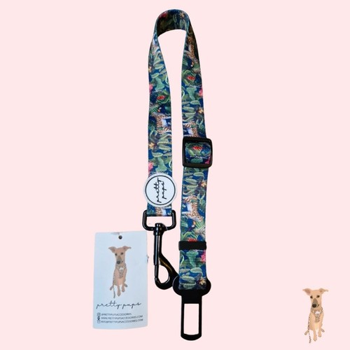 Dog seatbelt jungle print - -,